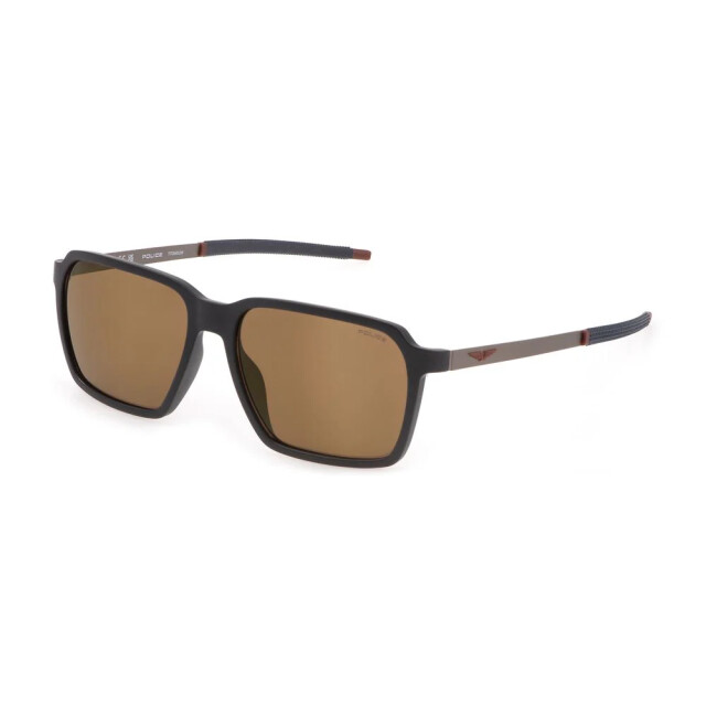 Police Grijze plastic zonnebril met bronze spiegelglas Police Grijze Plastic Zonnebril Met Bronze Spiegelglas large