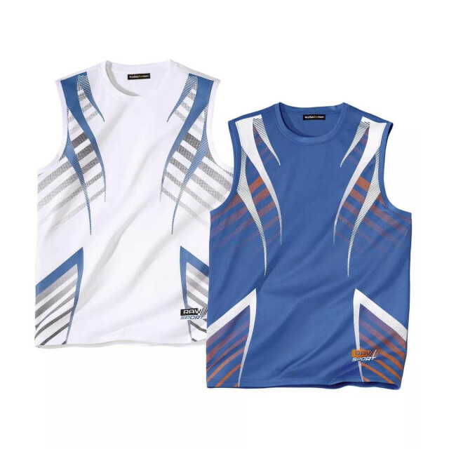 Atlas For Men Heren sportvest top (set van 2) UTAF1993_bluewhite large