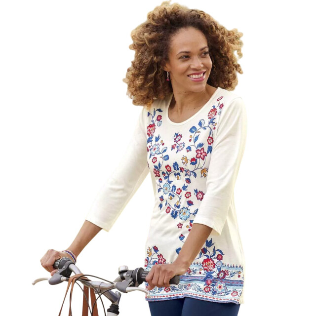 Atlas for Women Vrouwen/dames bloemen top UTAF2009_offwhite large