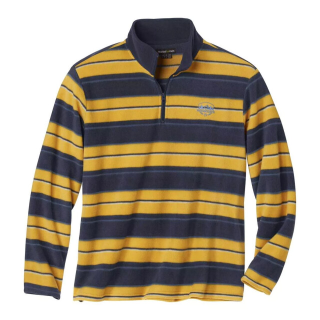 Atlas For Men Heren gestreepte microfleece trui UTAF1991_navyyellow large