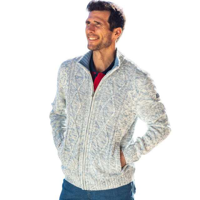 Atlas For Men Heren jas met kabelmotief UTAF1997_beige large