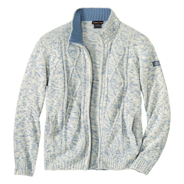 Atlas For Men Heren jas met kabelmotief UTAF1997_beige large