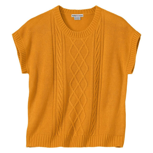 Atlas for Women Dames kabelbrei-jumper UTAF2007_ochre large