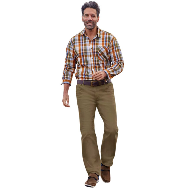 Atlas For Men Heren elastische taille regular broek UTAF2030_brown large