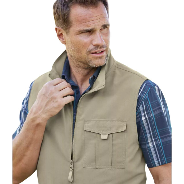 Atlas For Men Waterafstotend full zip gilet heren UTAF2011_lightbeige large