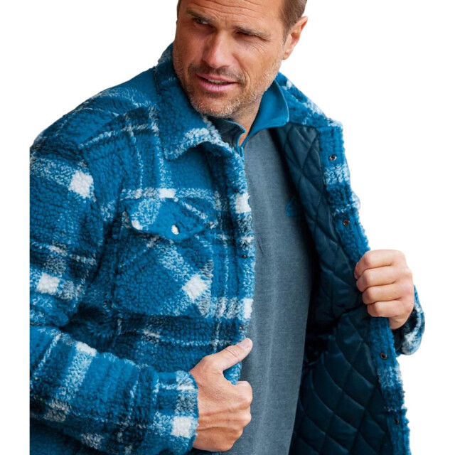 Atlas For Men Heren geruit sherpa overhemd UTAF2050_mallardbluenavyecru large