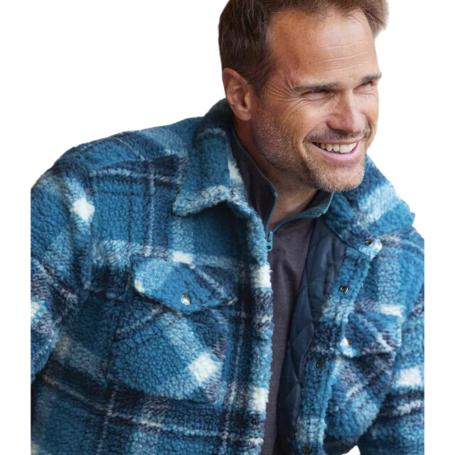 Atlas For Men Heren geruit sherpa overhemd UTAF2050_mallardbluenavyecru large
