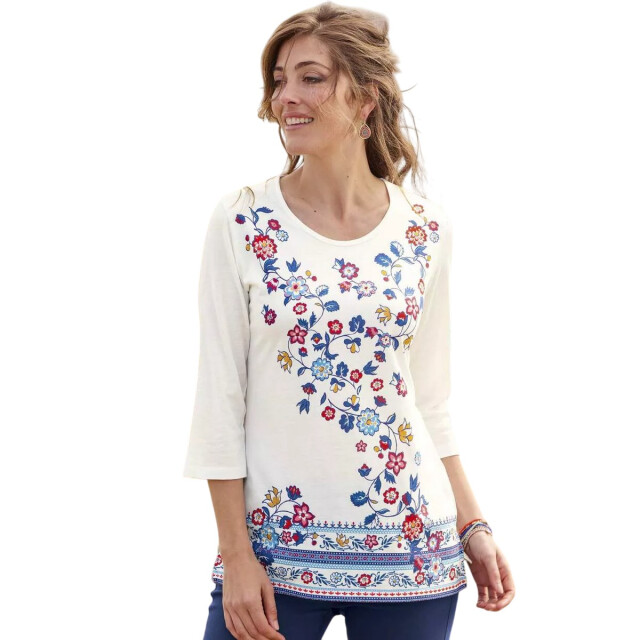 Atlas for Women Vrouwen/dames bloemen top UTAF2009_offwhite large