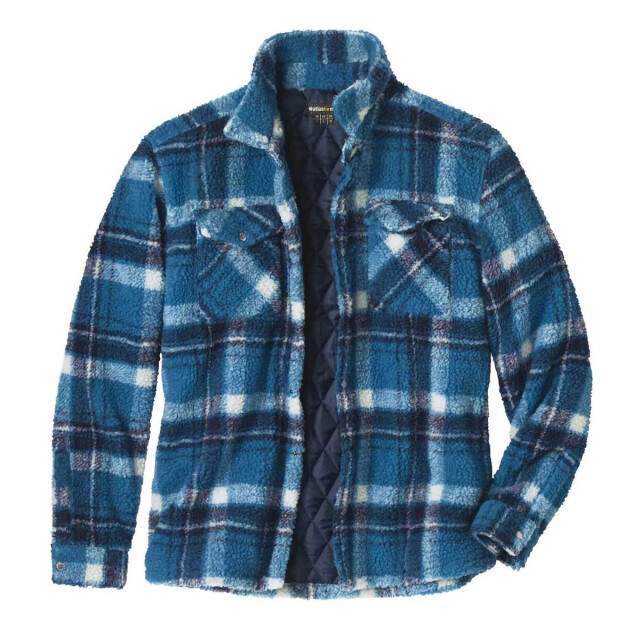 Atlas For Men Heren geruit sherpa overhemd UTAF2050_mallardbluenavyecru large