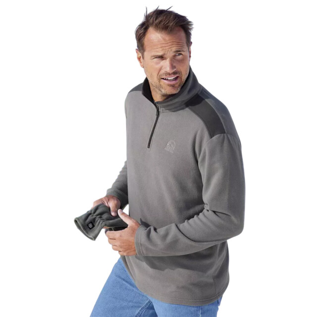 Atlas For Men Heren microfleece trui met halve rits (pack of 3) UTAF2097_greyecrublue large