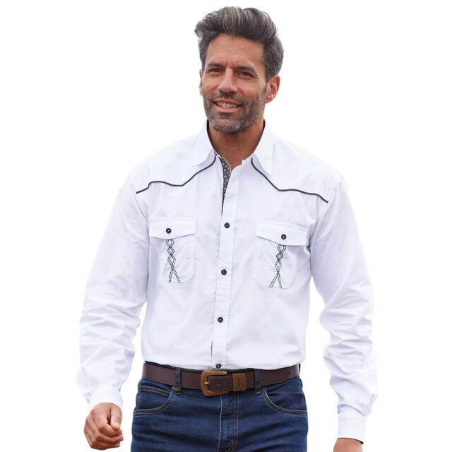 Atlas For Men Heren poplin overhemd UTAF2015_white large