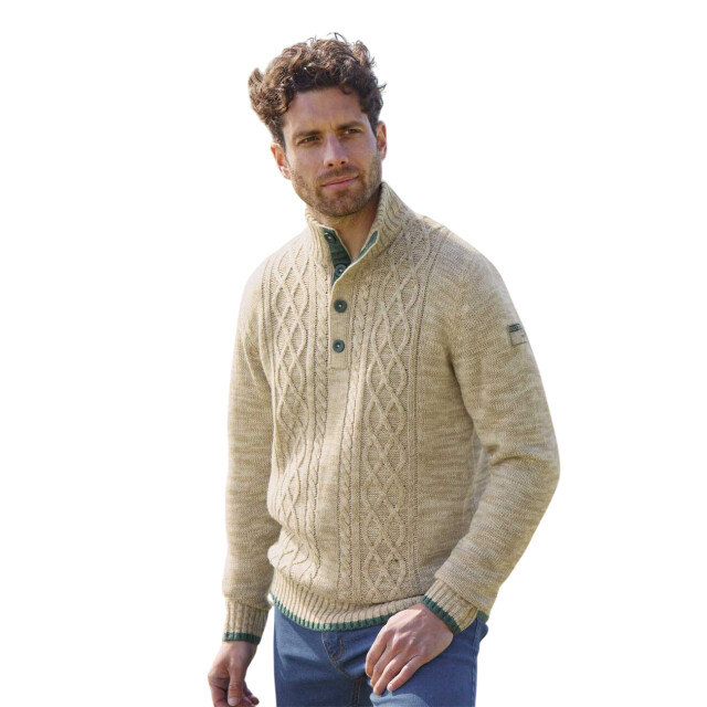 Atlas For Men Heren gevlekte trui UTAF2138_beige large