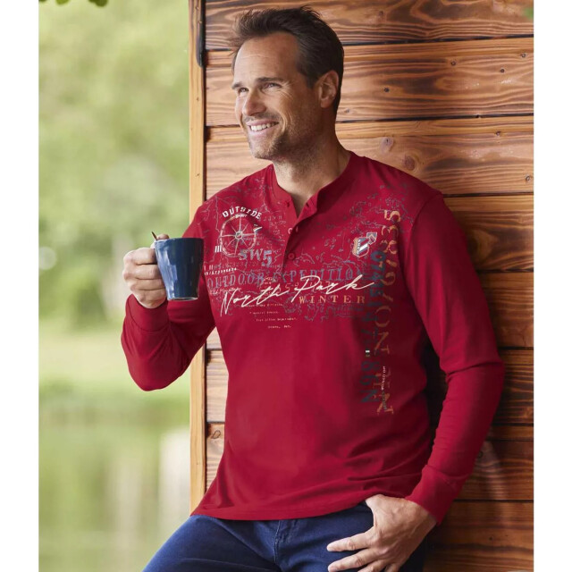 Atlas For Men Heren t-shirt met opdruk (set van 2) UTAF528_rednavyblue large