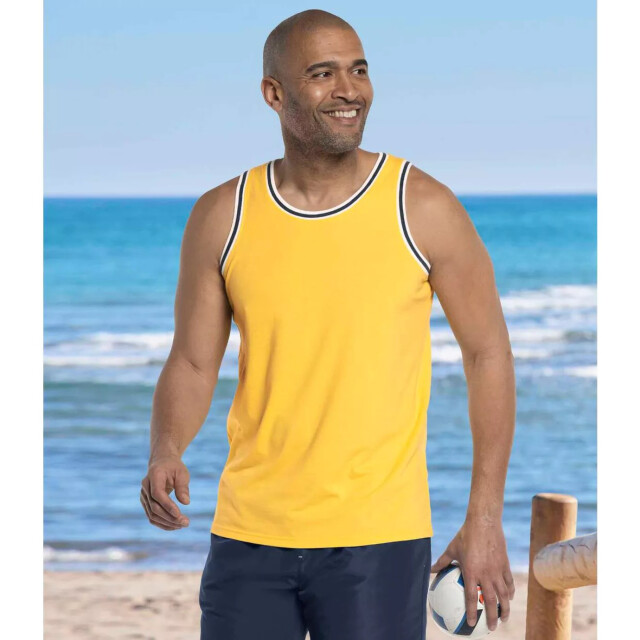 Atlas For Men Heren jersey vest top (pack of 3) UTAF344_yellowbluenavyblue large