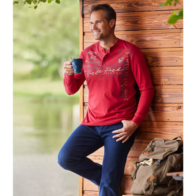Atlas For Men Heren t-shirt met opdruk (set van 2) UTAF528_rednavyblue large