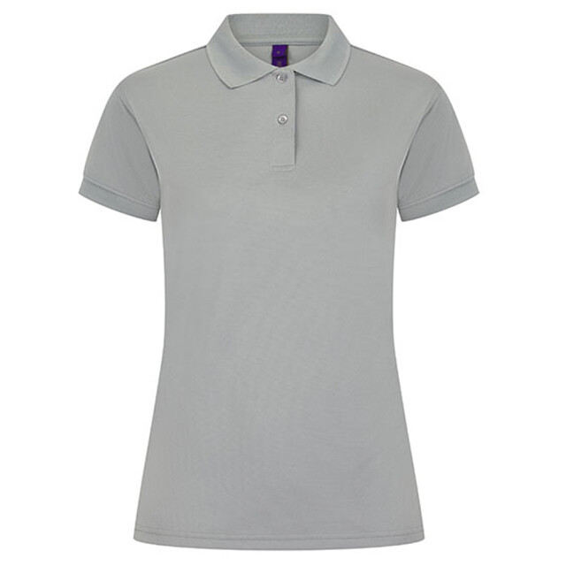 Henbury Dames coolplus vochtafvoerend poloshirt UTLT5930_silvergreysolid large