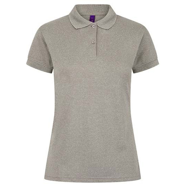 Henbury Dames coolplus vochtafvoerend poloshirt UTLT5930_heathergrey large