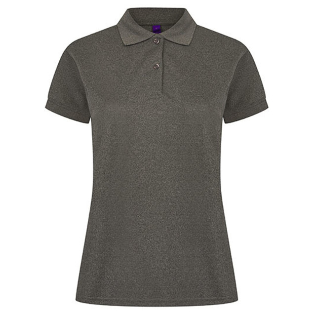 Henbury Dames coolplus vochtafvoerend poloshirt UTLT5930_heathercharcoal large