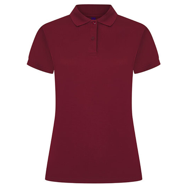 Henbury Dames coolplus vochtafvoerend poloshirt UTLT5930_burgundy large