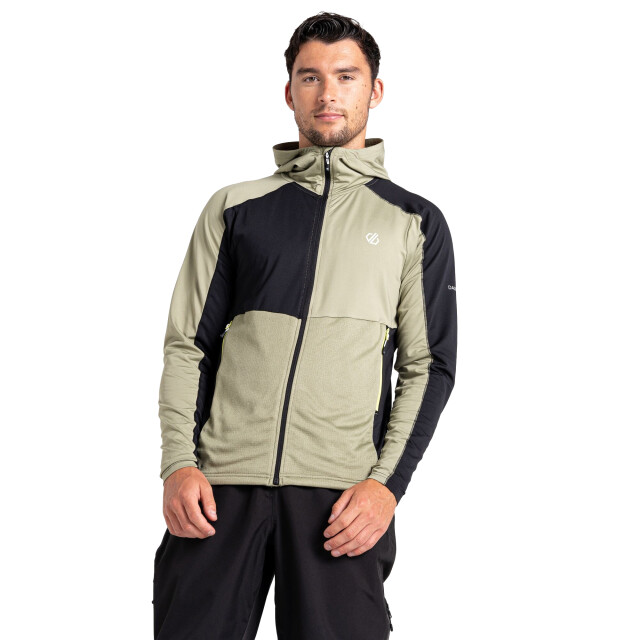 Dare2b Heren assimilate core stretch hooded midlayer UTRG9692_oilgreengreenalgaeblack large