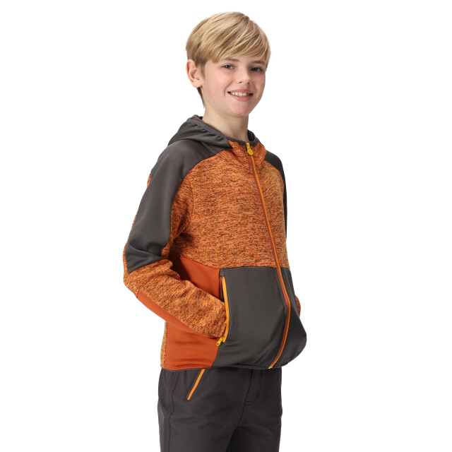 Regatta Kinder/kinder dissolver vii full zip fleecejack UTRG9492_orangepeppersealgrey large