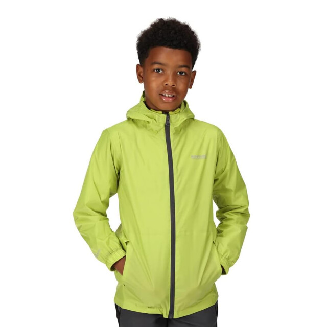 Regatta Groot buitenshuis kinderen/kinderen pakket it jasje iii waterdichte packaway zwart UTRG3209_greenalgae large