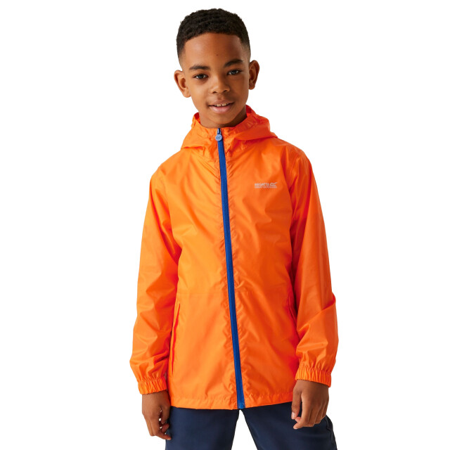Regatta Groot buitenshuis kinderen/kinderen pakket it jasje iii waterdichte packaway zwart UTRG3209_persimmon large