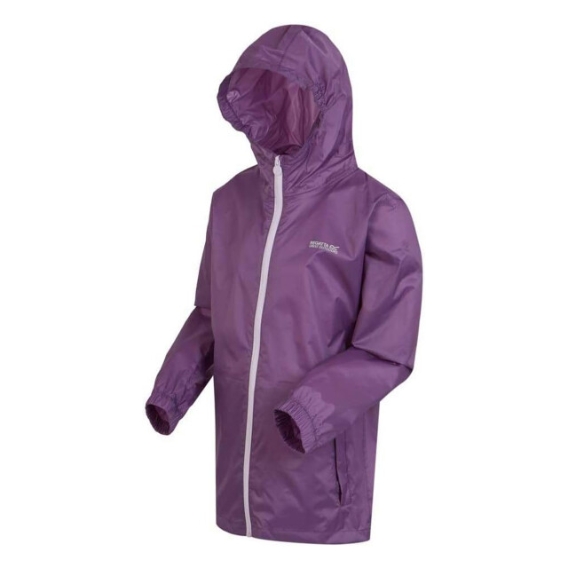 Regatta Groot buitenshuis kinderen/kinderen pakket it jasje iii waterdichte packaway zwart UTRG3209_sunsetpurple large
