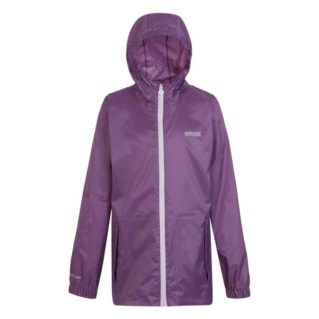 Regatta Groot buitenshuis kinderen/kinderen pakket it jasje iii waterdichte packaway zwart UTRG3209_sunsetpurple large