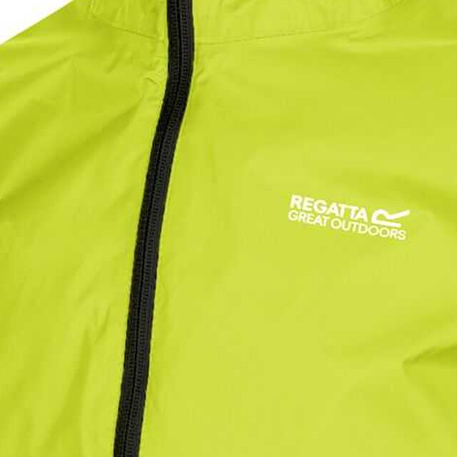 Regatta Groot buitenshuis kinderen/kinderen pakket it jasje iii waterdichte packaway zwart UTRG3209_brightkiwi large