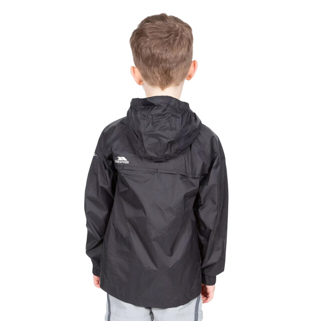Trespass Kinderen/kinderen qikpac waterdichte packaway jacket UTTP463_black large