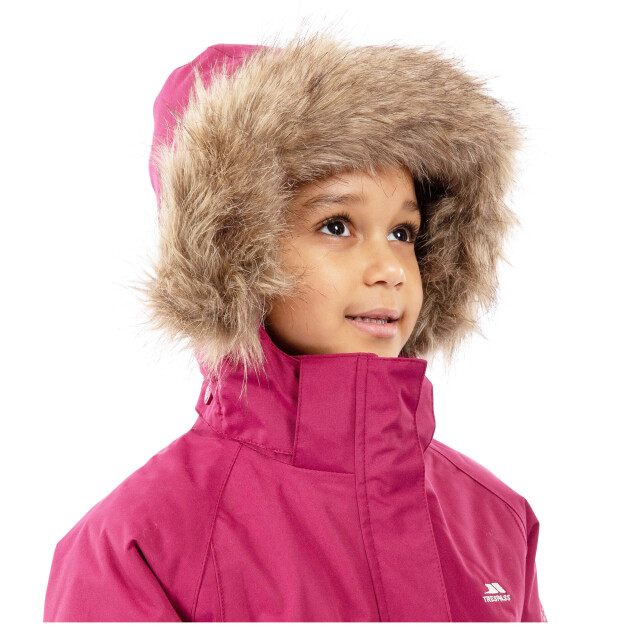 Trespass Childrens girls fame waterdicht parka jasje UTTP4212_cranberry large