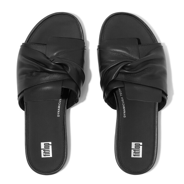 FitFlop Gracie soft-twist leather slides JA6 large