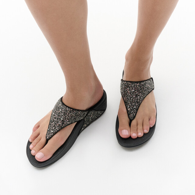 FitFlop Lulu multi-tonal glitter toe-post sandals JE6 large