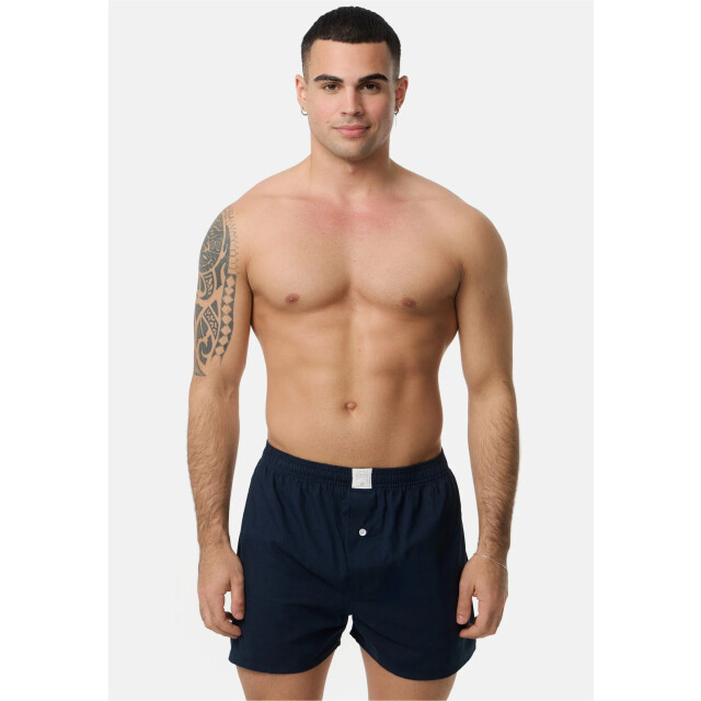 MG-1 Heren wijde boxershorts geweven katoen effen navy 3-pack MG1-927-3P-NAVY large