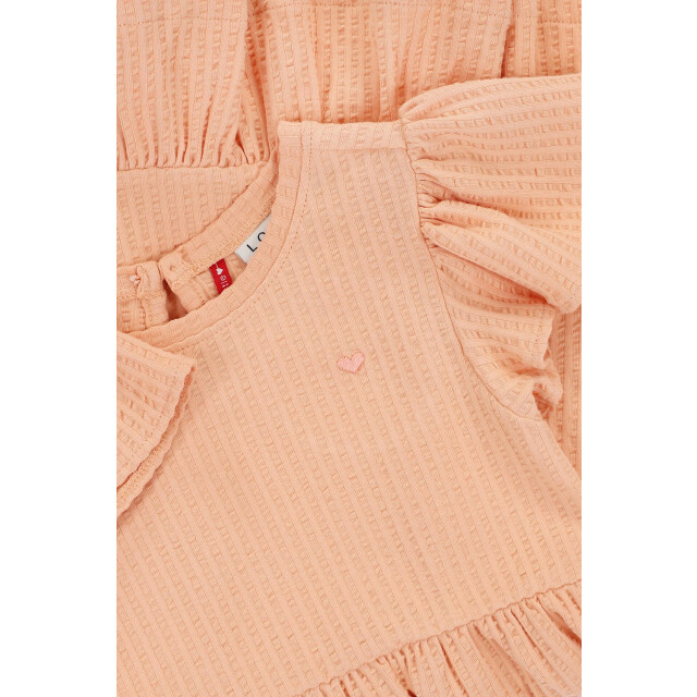 Looxs Revolution Zomerjurk seersucker jersey peach voor meisjes in de kleur 2511-7815-394 large