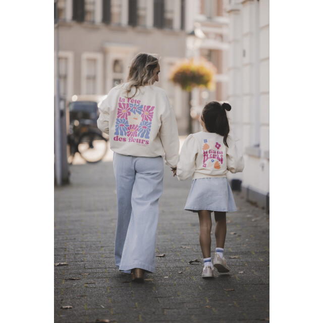 Looxs Revolution Sweater crème backprint  voor meisjes in de kleur 2511-7319-014 large
