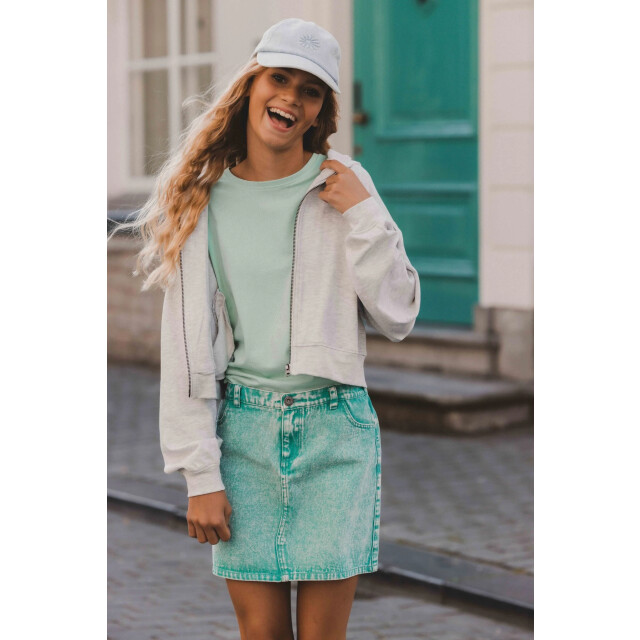 Looxs Revolution Sweatvest grey melee rugprint voor meisjes in de kleur 2511-5317-026 large