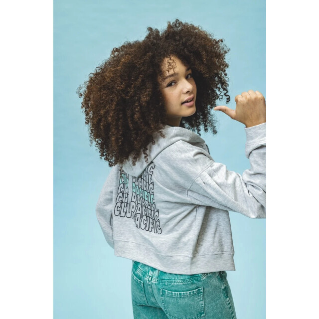 Looxs Revolution Sweatvest grey melee rugprint voor meisjes in de kleur 2511-5317-026 large