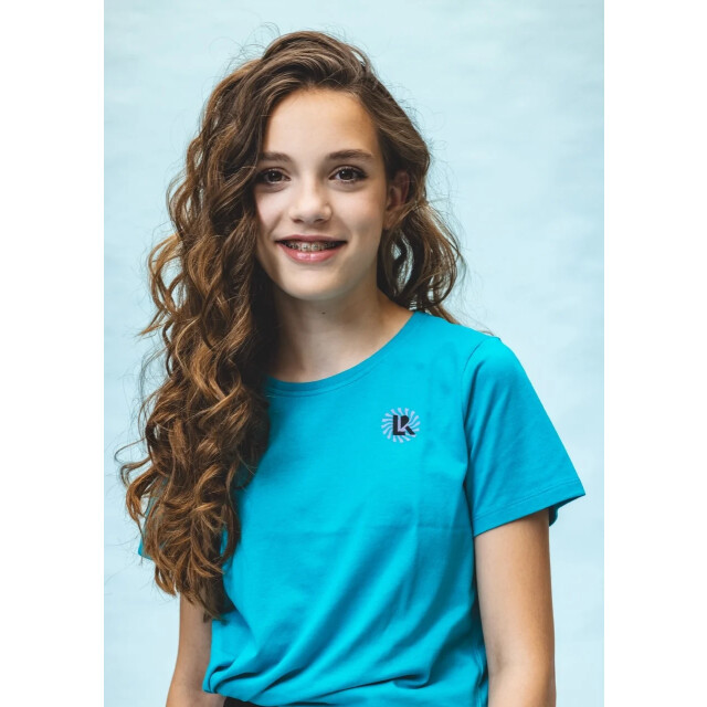 Looxs Revolution T-shirt aqua blue katoen/modal voor meisjes in de kleur 2511-5431-124 large