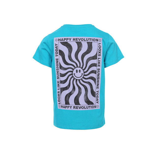 Looxs Revolution T-shirt aqua blue katoen/modal voor meisjes in de kleur 2511-5431-124 large