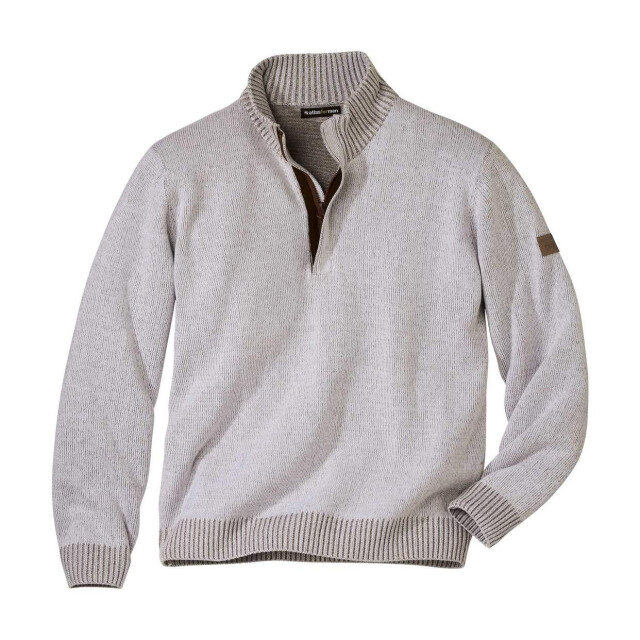 Atlas For Men Heren stijlvolle gebreide marl trui UTAF1499_lightgreymarl large