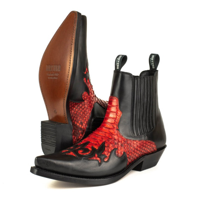 Mayura Boots Cowboy laarzen mannen rock-2500-box negro/piton rojo ROCK-2500-BOX NEGRO/PITON ROJO large