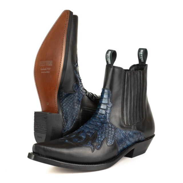Mayura Boots Cowboy laarzen rock-2500-box negro/piton azul ROCK-2500-BOX NEGRO/PITON AZUL large