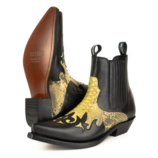 Mayura Boots Cowboy laarzen rock-2500-box negro/piton ROCK-2500-VACUNO / PYTHON AZUL large