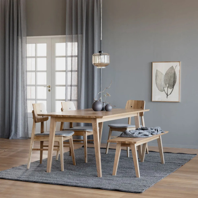 Rowico Home Nagano houten eetkamerstoel naturel met grijs zitkussen 2028510 large