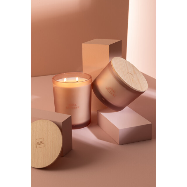 J-Line geurkaars accords essentiels rose rêveuse-52h 10.5x10.5x14cm 3065819 large