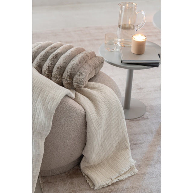 J-Line plaid franjes katoen mousseline licht 130x180x1cm 3065788 large