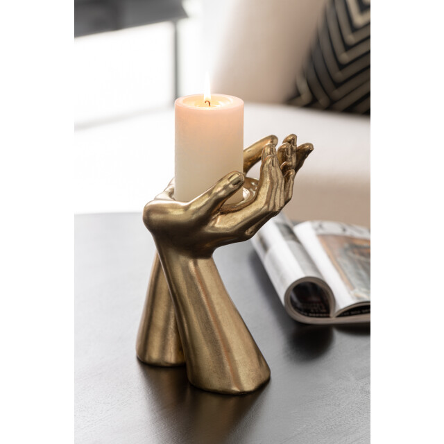 J-Line kandelaar handen resine goud 19x17.5x25cm 3065649 large