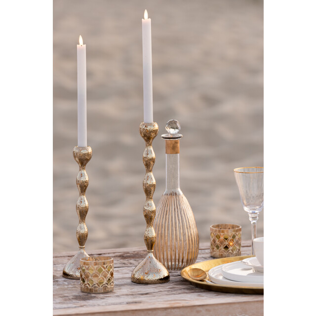 J-Line set van drie kandelaars borne aluminium goud 9x9x39cm 3065870 large